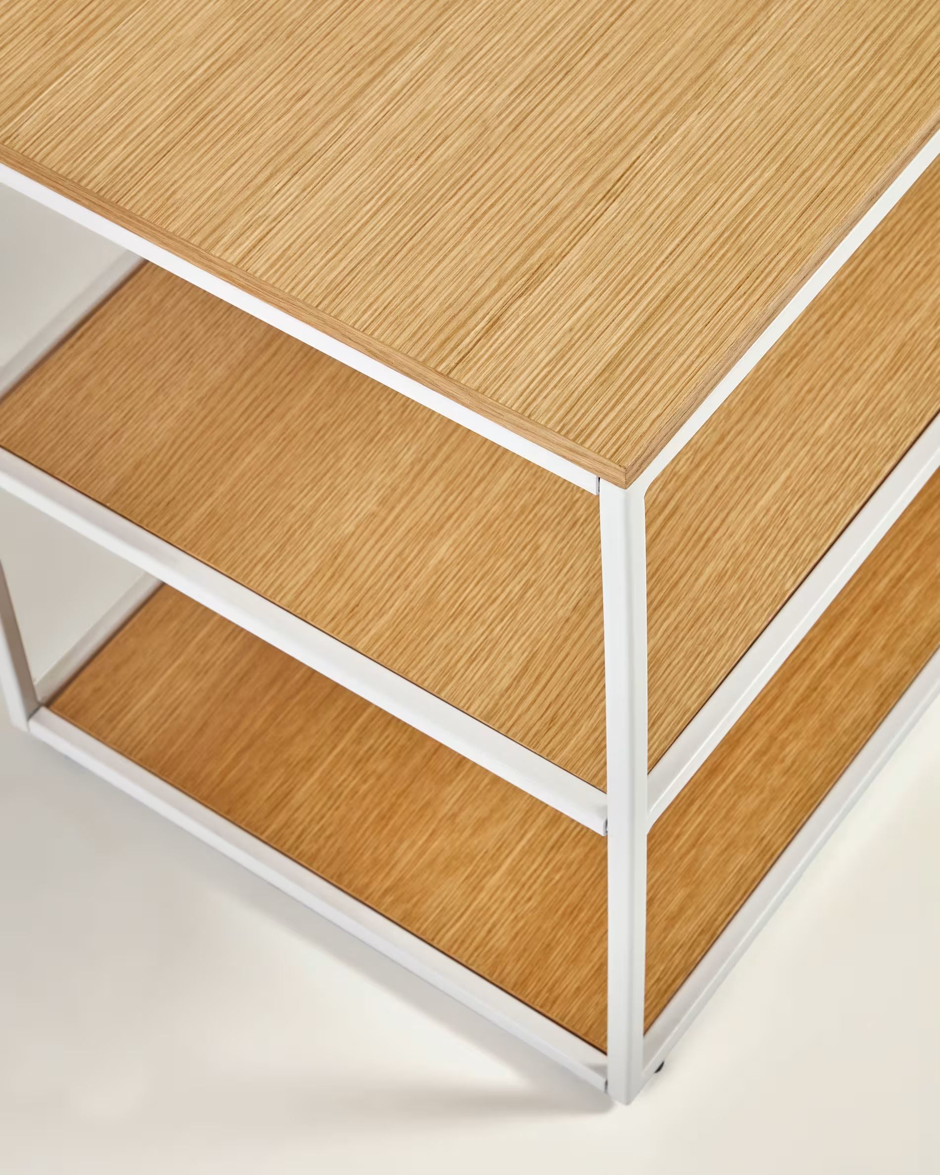 Fold TV stand with a walnut veneer and painted metal structure, 160 x 40 cm FCT6-WN
