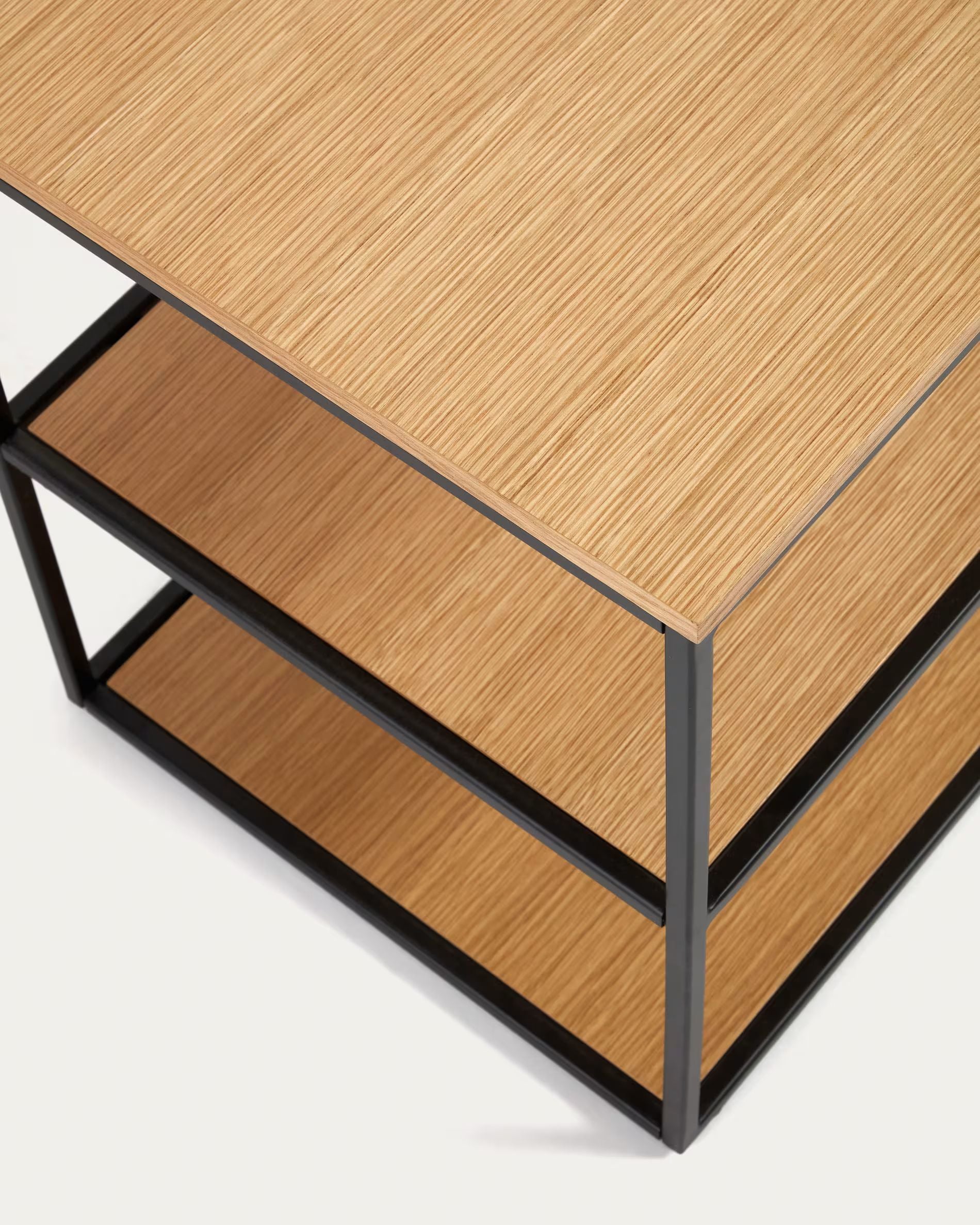 Fold TV stand with a walnut veneer and painted metal structure, 160 x 40 cm FCT6-BN