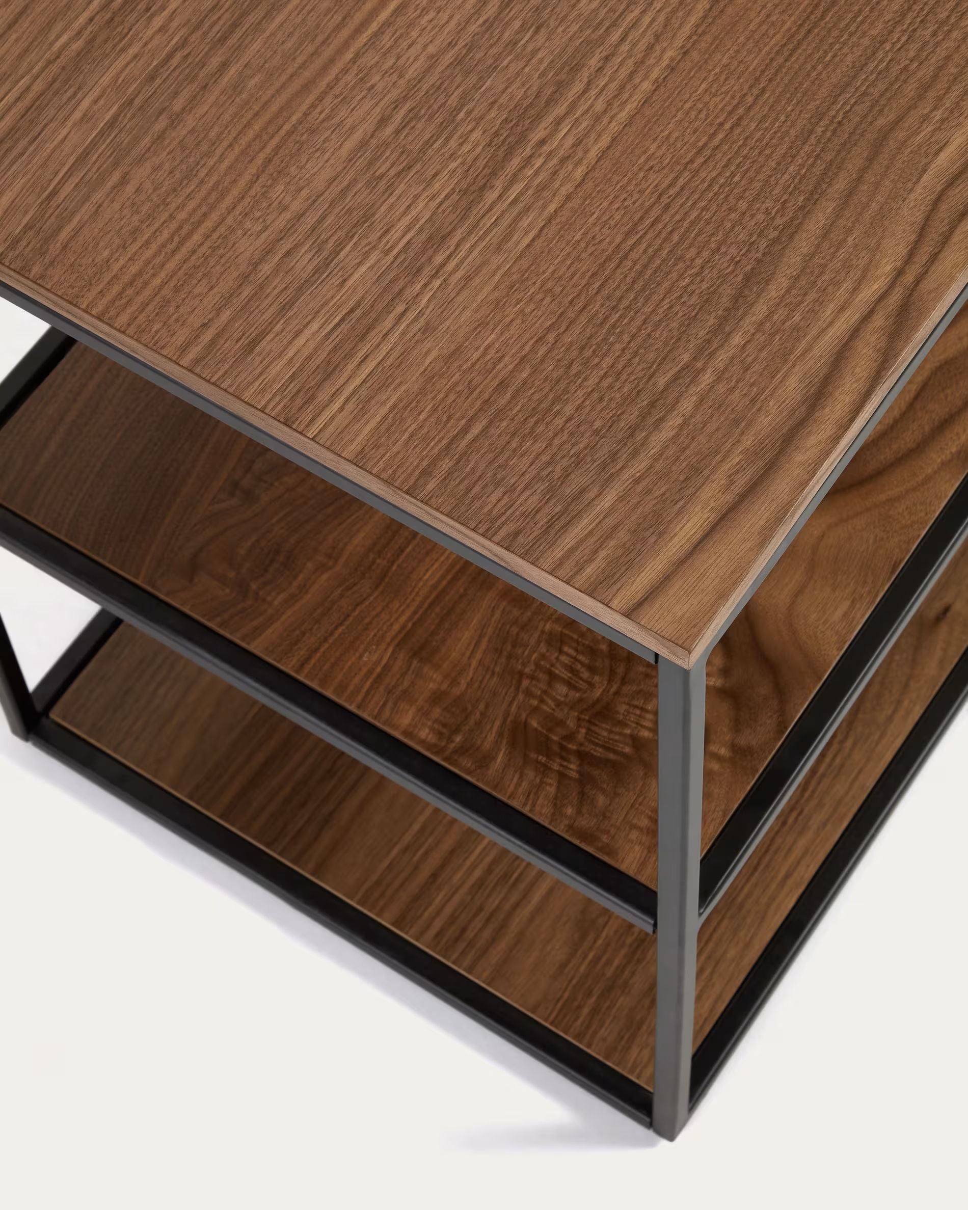 Fold TV stand with a walnut veneer and painted metal structure, 160 x 40 cm FCT6-BB