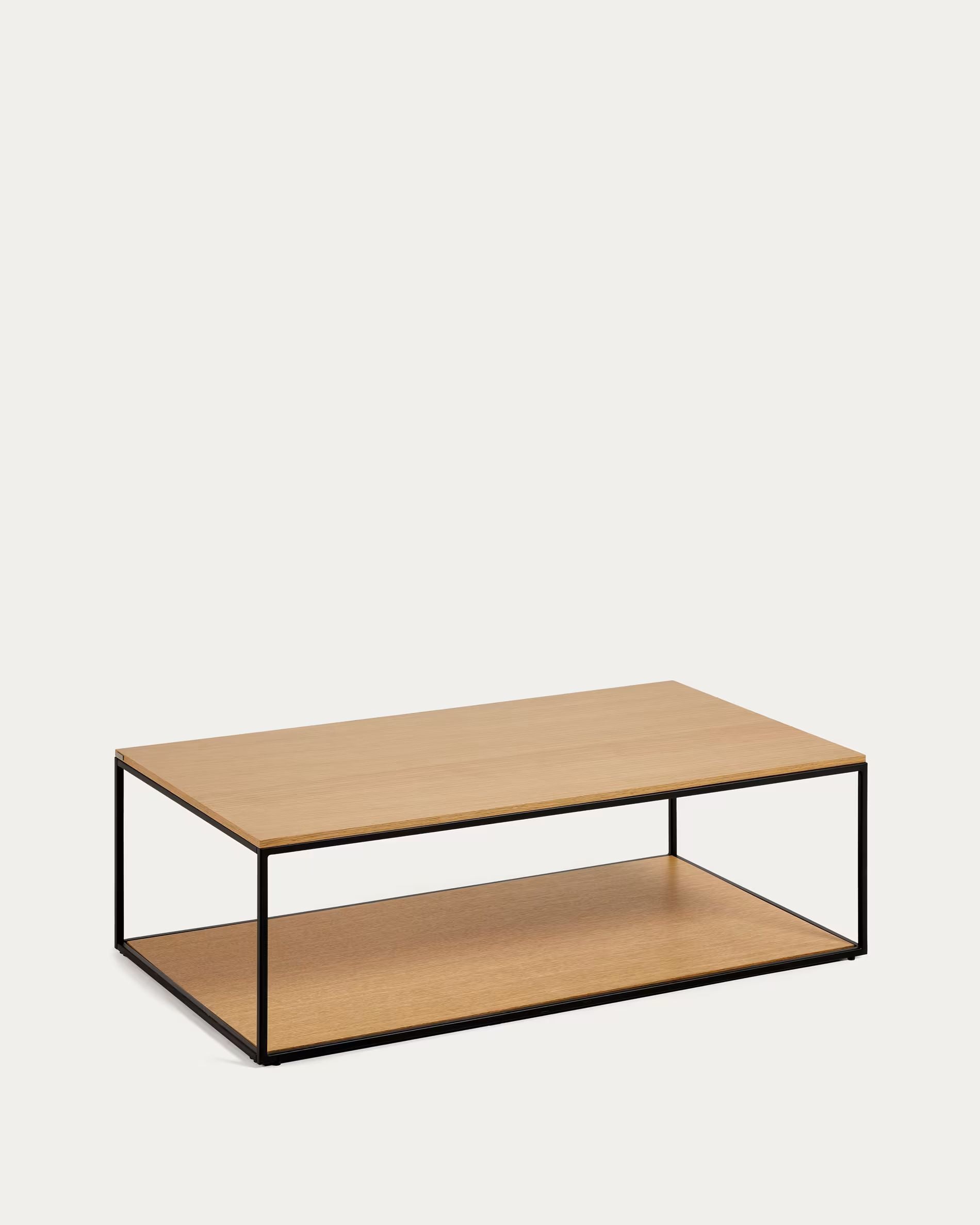 Fold coffee table with oak walnut veneer and paintedmetal structure, 110 x 60 cm FCT1-BN