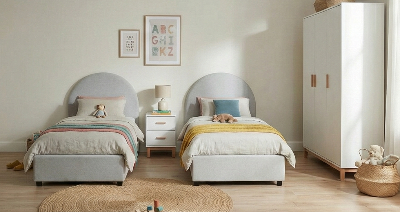 Kanso Double Bed Kids Bedroom KRD1-R-W غرفه نوم اطفال مودرن