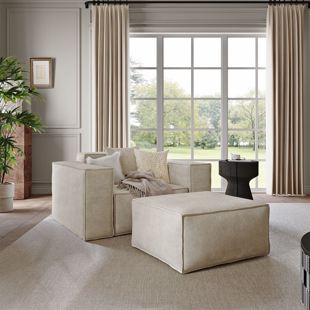 Metro Armchair with Ottoman