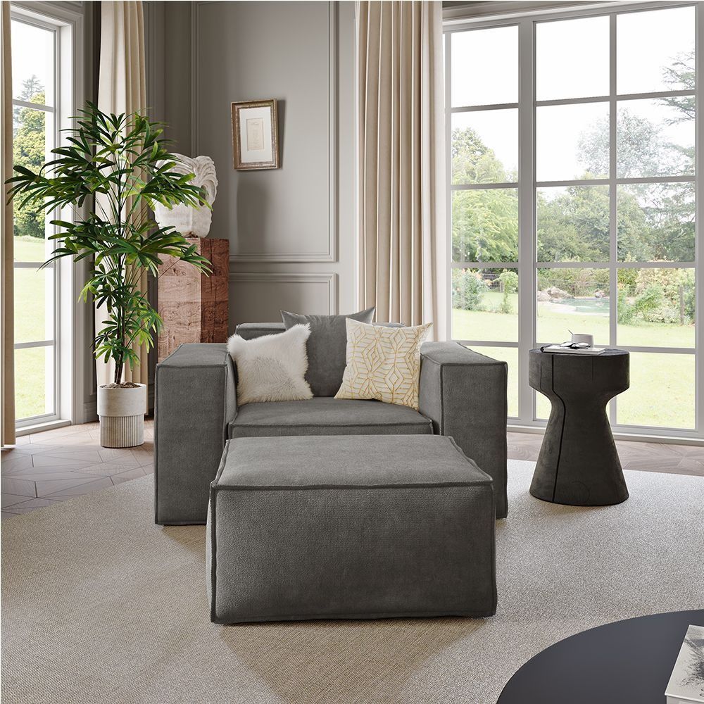 Metro Armchair with Ottoman