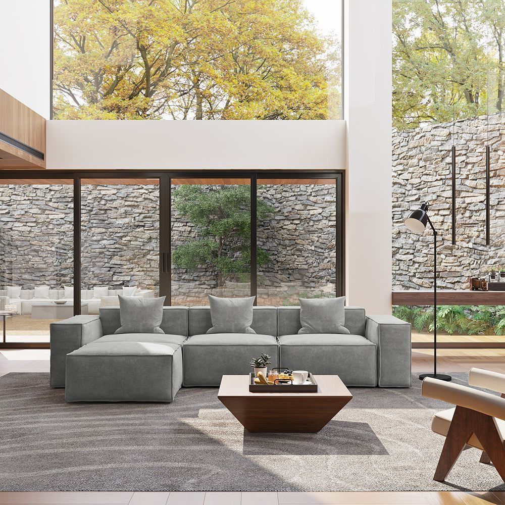 Metro Three Seater with Ottoman