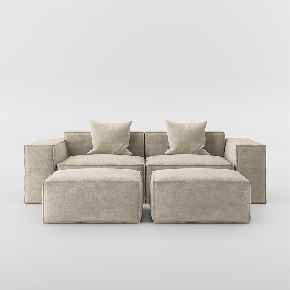 Metro Two Seater with Two Ottomans