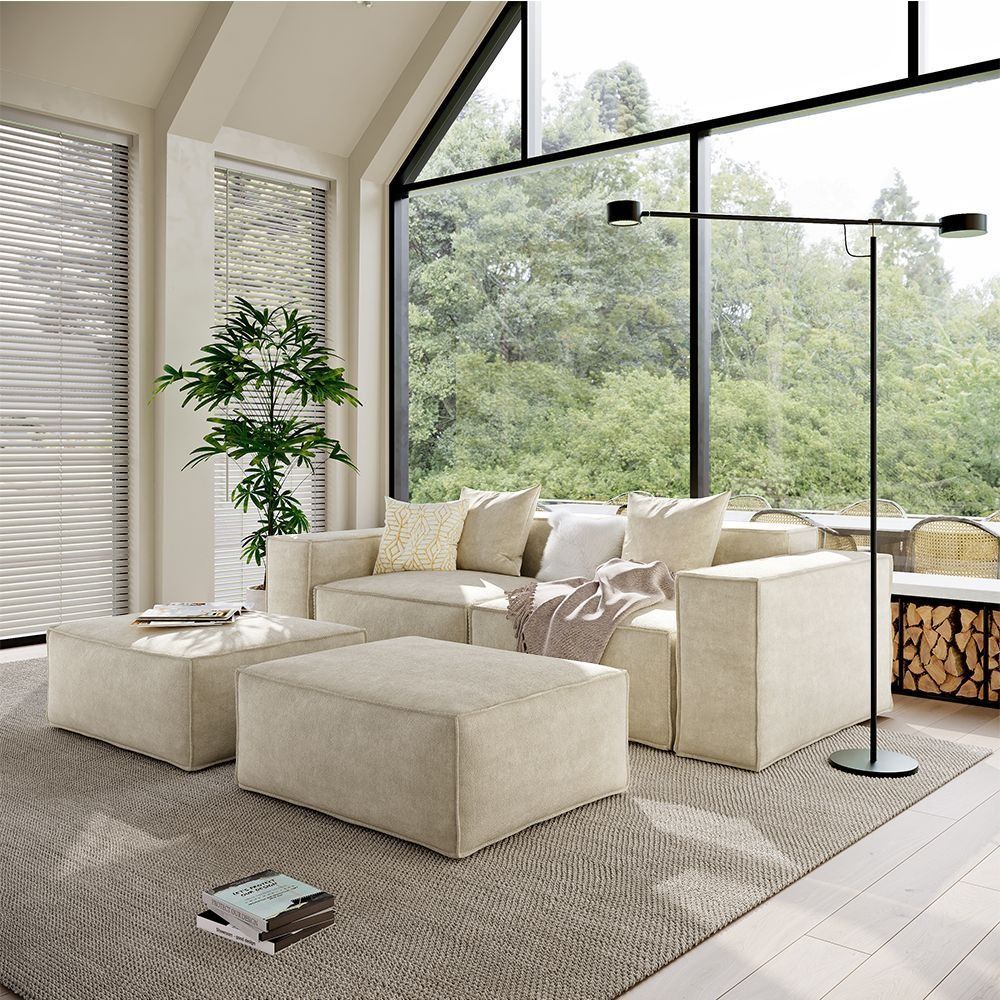 Metro Two Seater with Two Ottomans