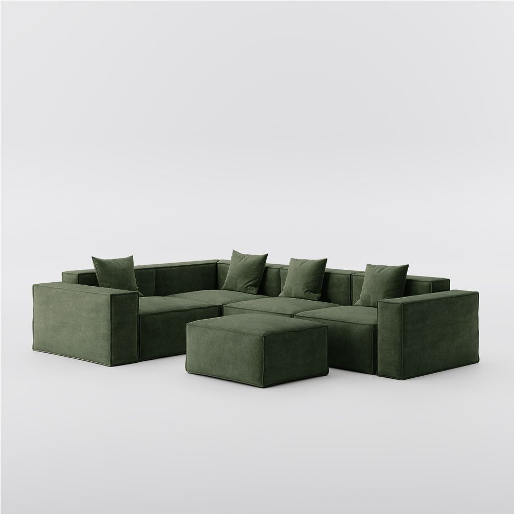 Metro Four Seater L Shape with Ottoman