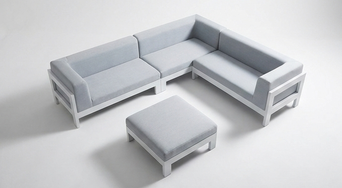 Metro Outdoor Sofa MOD1-White & Grey
