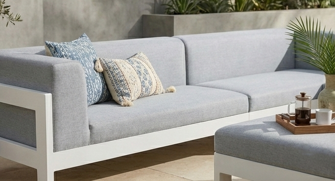 Metro Outdoor Sofa MOD1-White & Grey