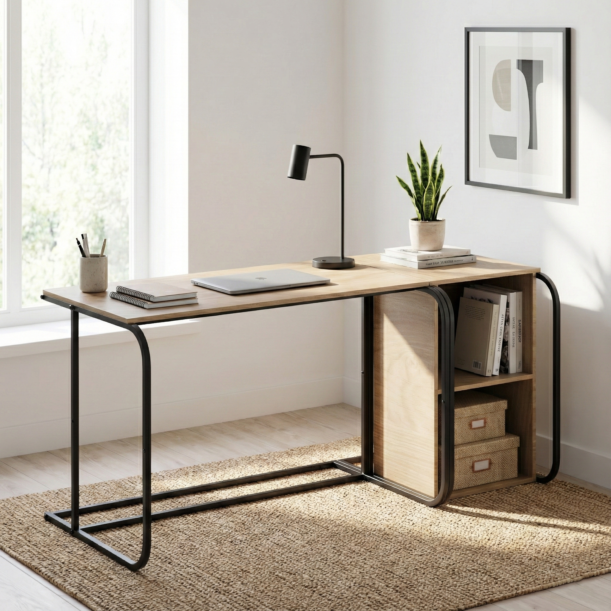 Swift Desk With Cabinet -SD2-BN