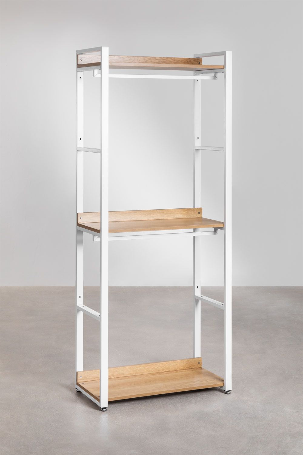 Urban Open Modular Wardrobe 2-Piece with Steel and Wood Drawers