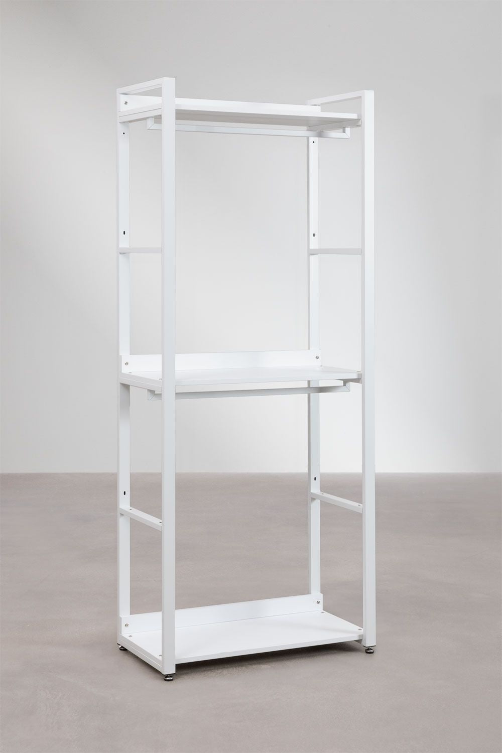 Urban Open Modular Wardrobe 2-Piece with Steel and Wood Drawers