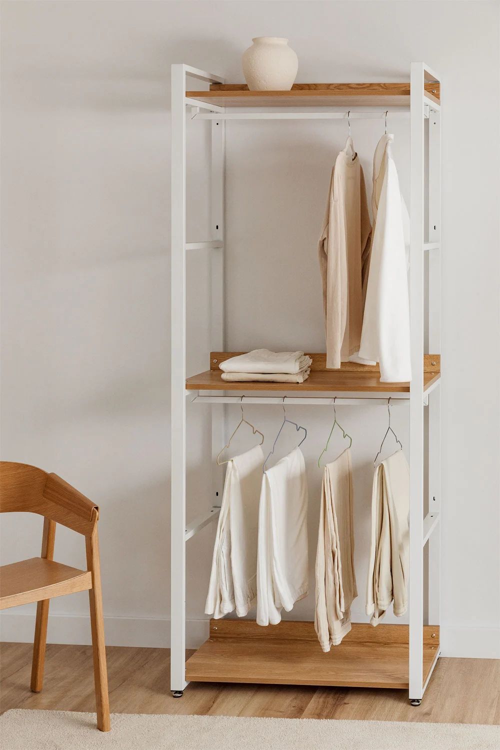 Urban Open Steel and Wood Wardrobe