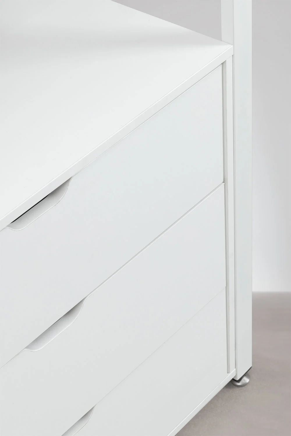 Urban Open Wardrobe with Steel and Wood Drawers