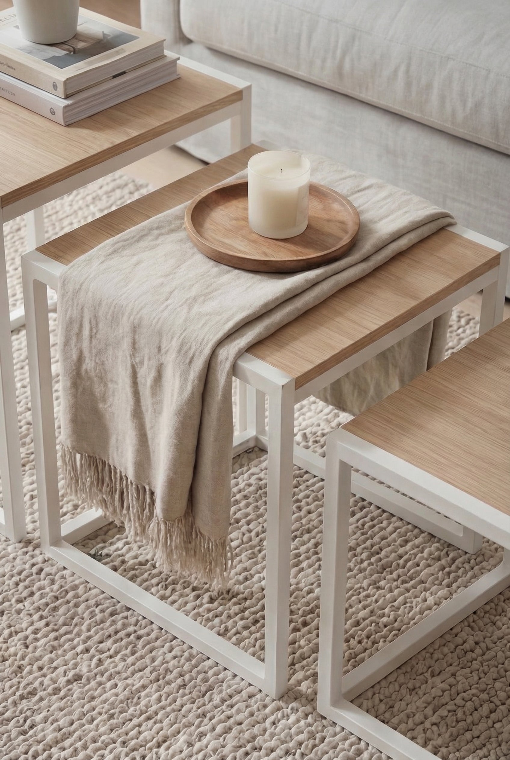 Block Nesting Coffee Table BNT1-WN طقم ترابيزه متداخله