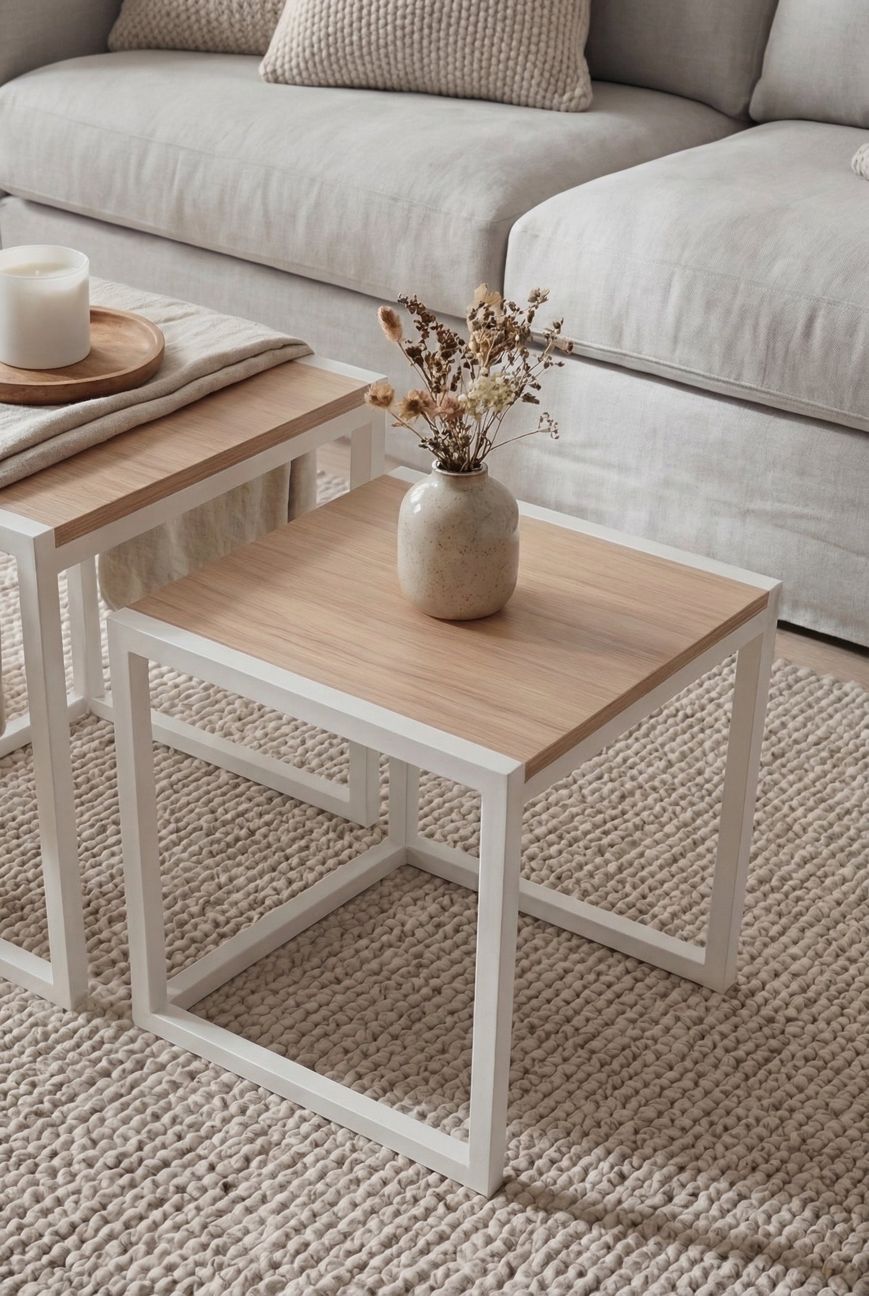 Block Nesting Coffee Table BNT1-WN طقم ترابيزه متداخله