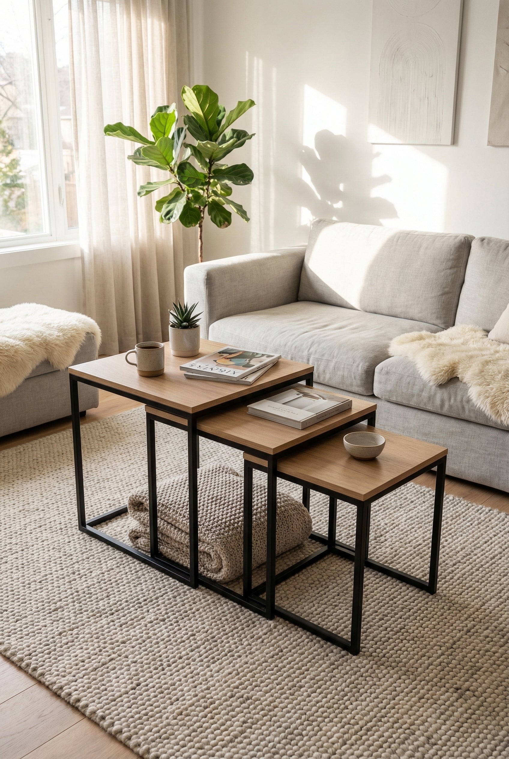 Kanso Nesting Coffee Table KNT1-BN طقم ترابيزه متداخله