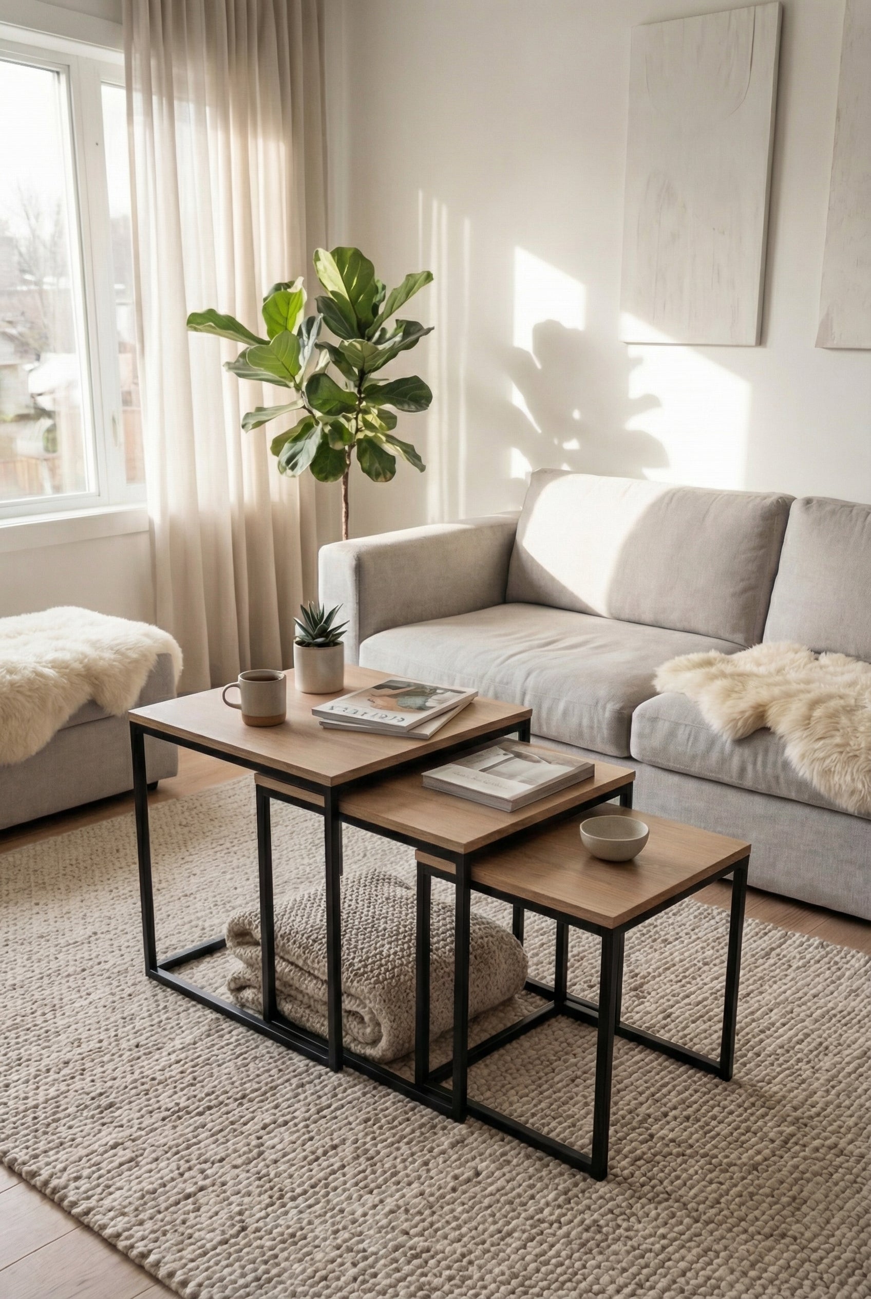 Kanso Nesting Table KNT1-BN طقم ترابيزه متداخله