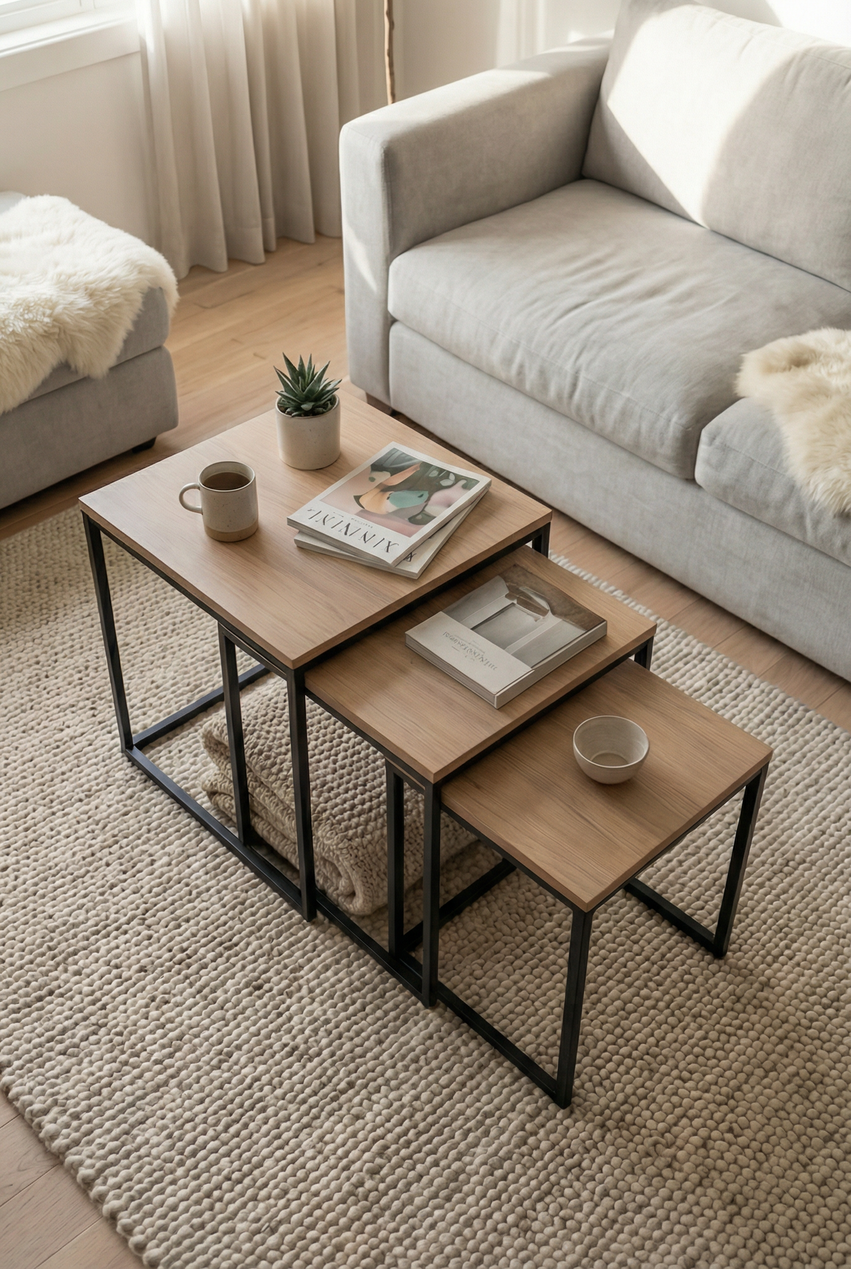 Kanso Nesting Table KNT1-BN طقم ترابيزه متداخله