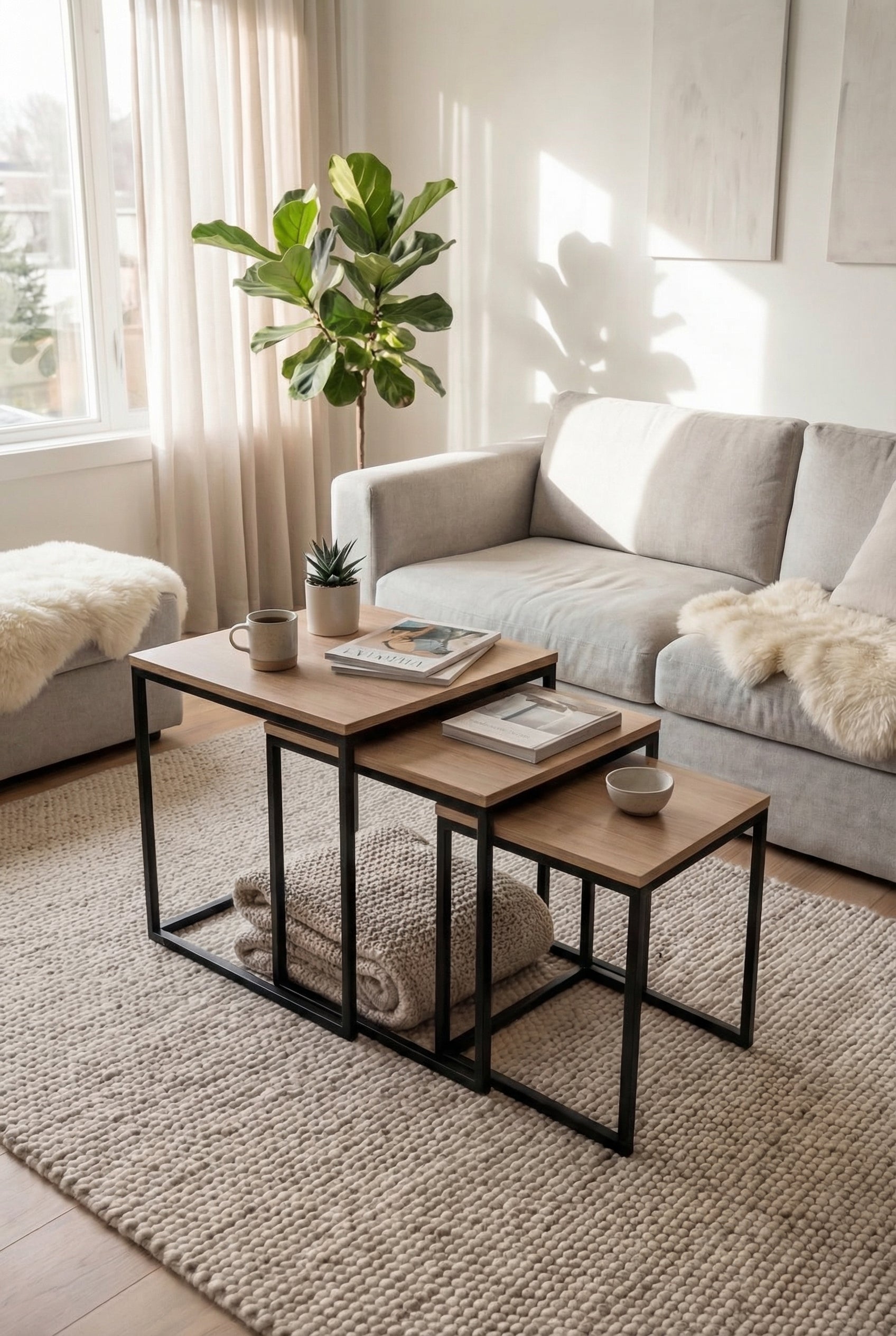 Kanso Nesting Coffee Table KNT1-BN طقم ترابيزه متداخله