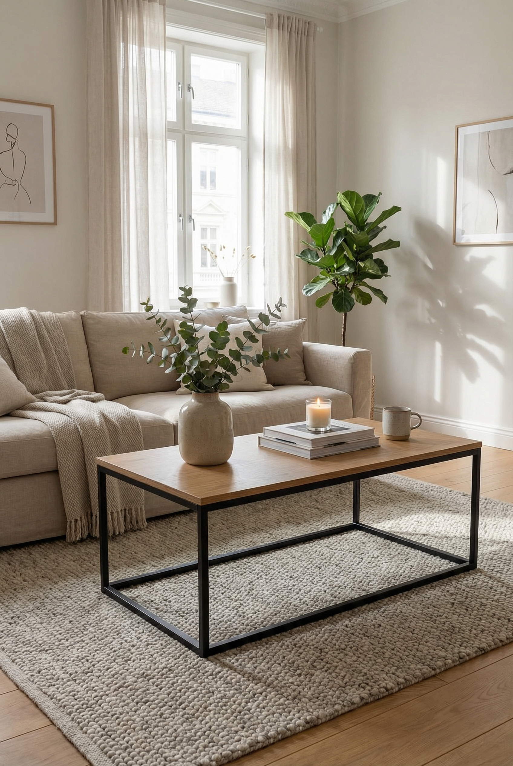 Vista Cube Coffee Table -VCC1-BN ترابيزه قهوه وسط