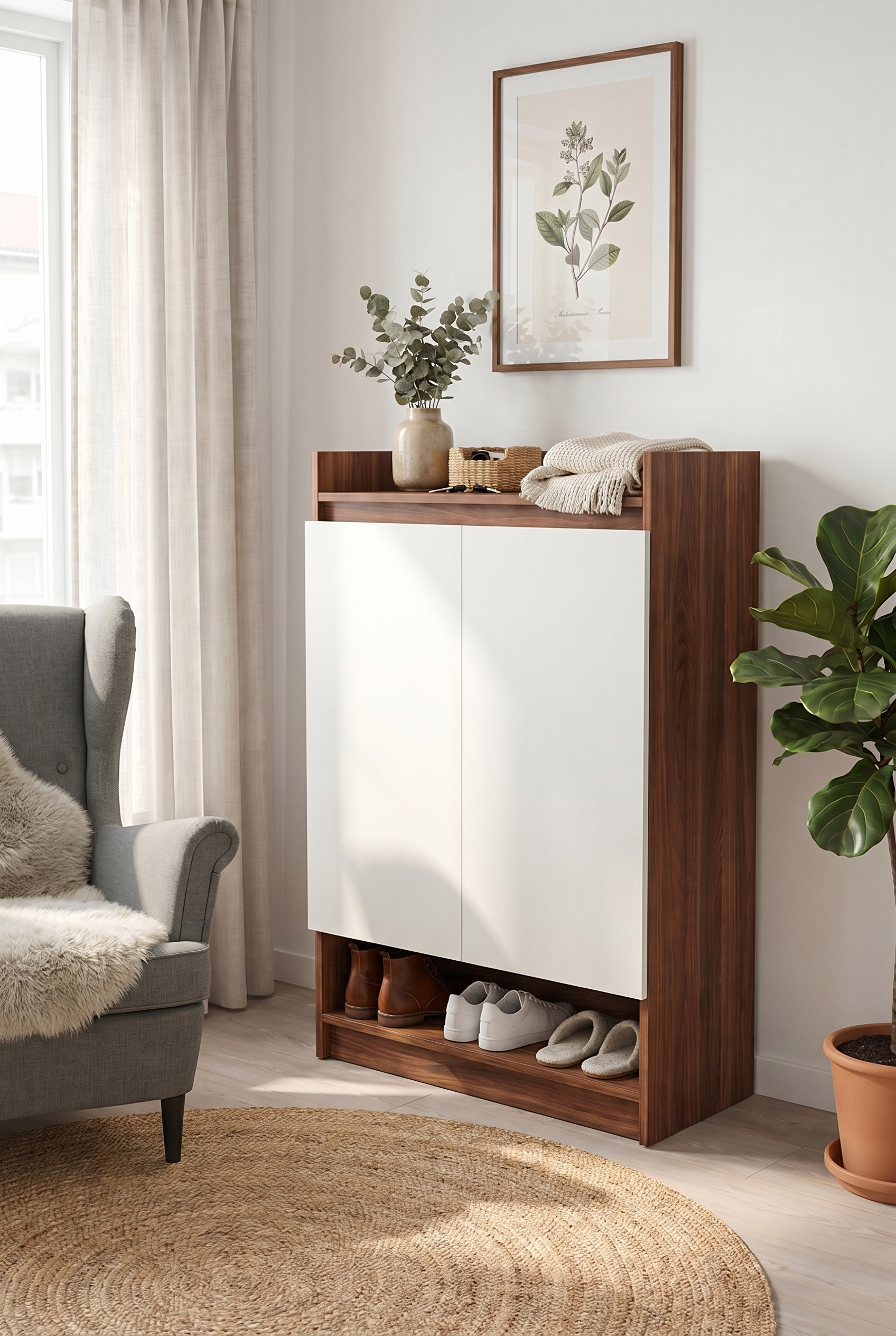 Block Shoe Cabinet SC5-BW- جزامه مودرن