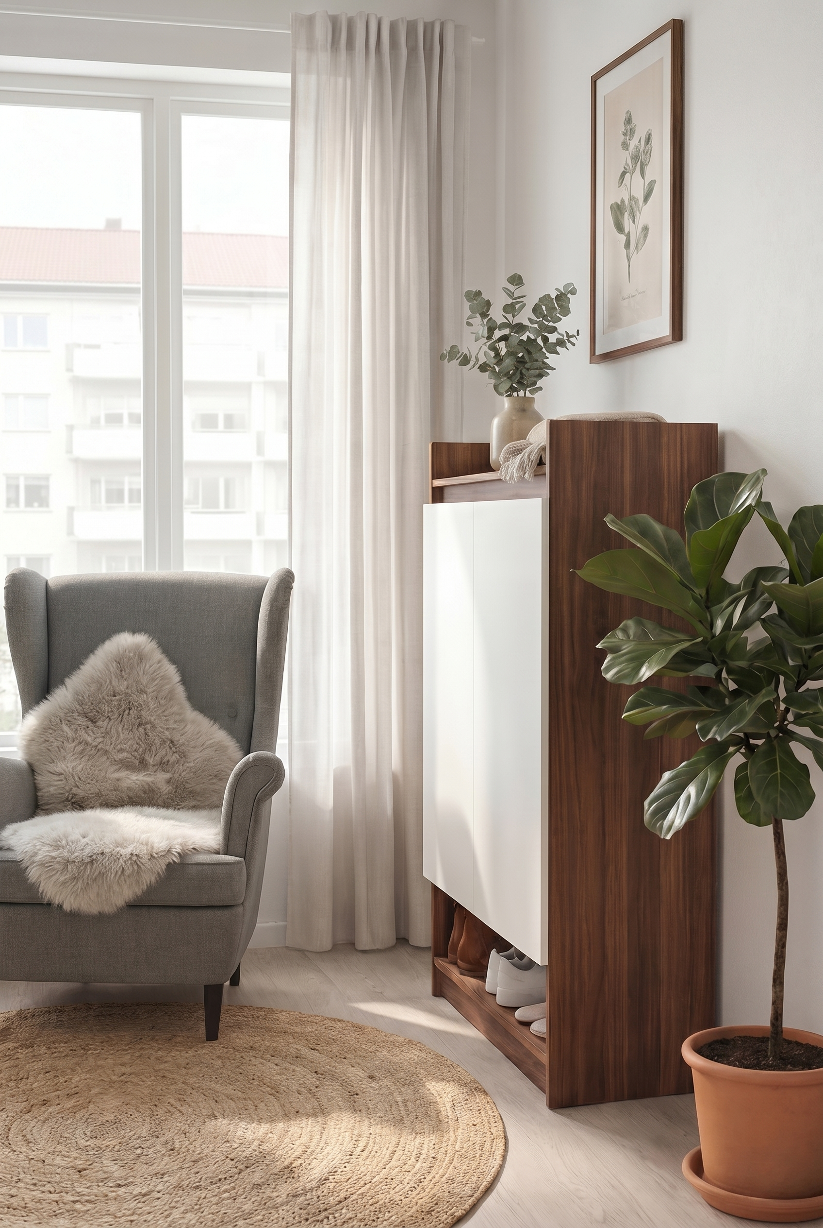 Block Shoe Cabinet SC5-BW- جزامه مودرن