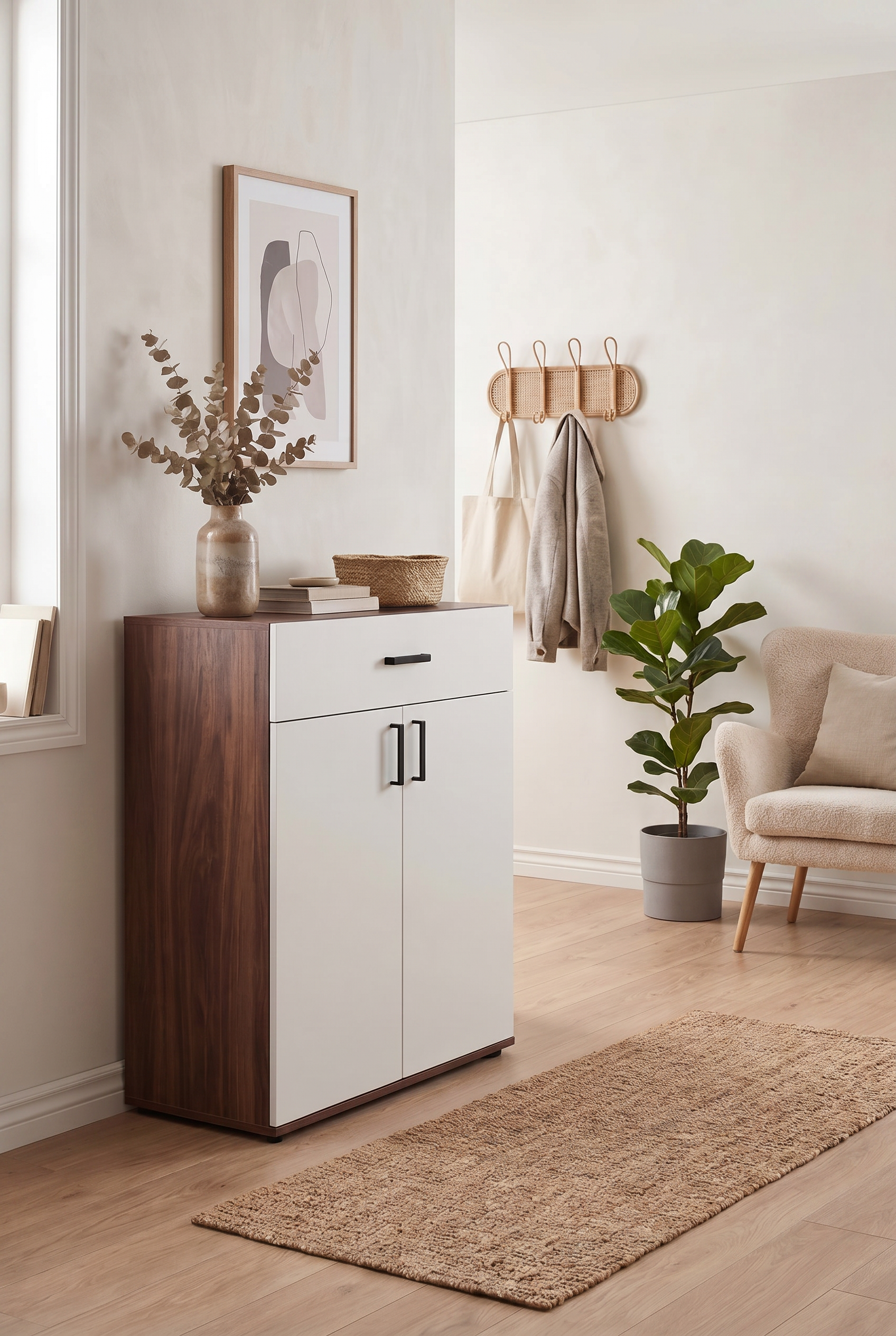 Block Shoe Cabinet SC7-BW- جزامه مودرن