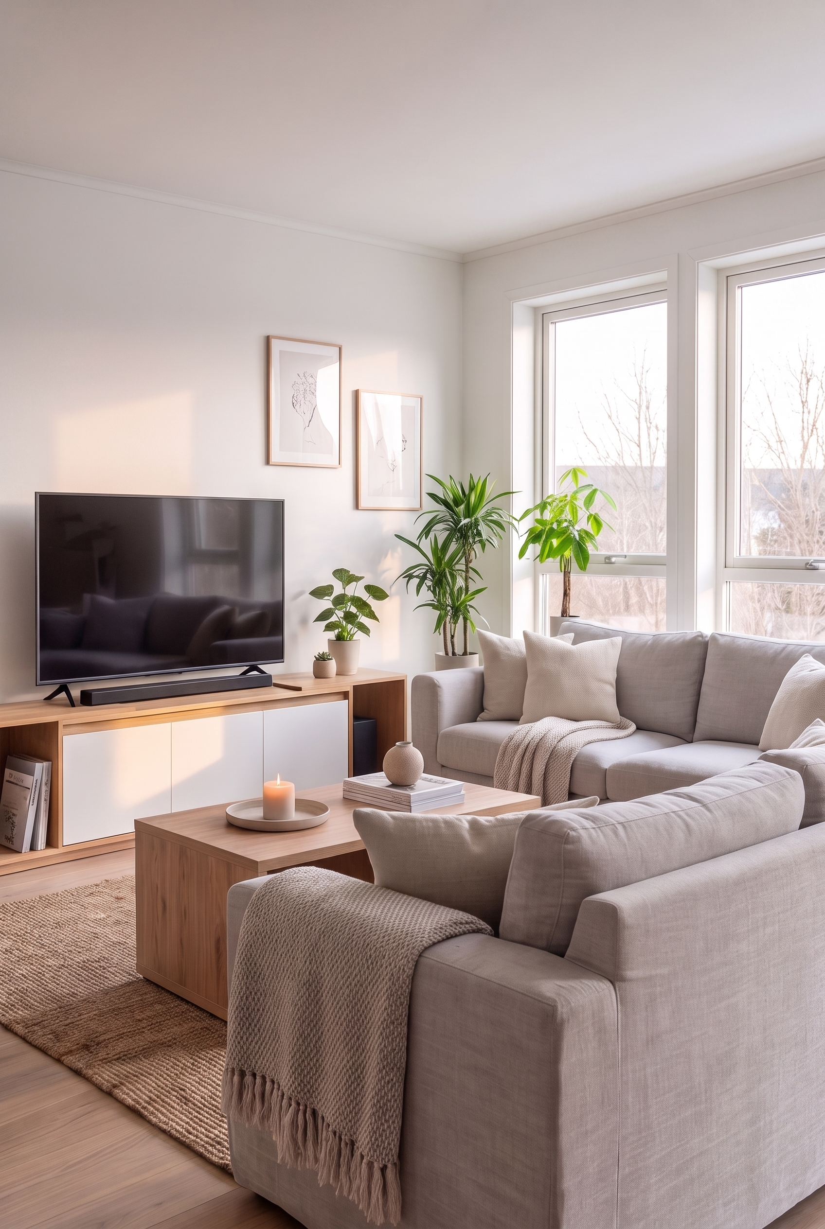 TV Unit & Coffee Table Set  BT14 SET-WN - ترابيزة تليفزيون مع ترابيزة قهوة