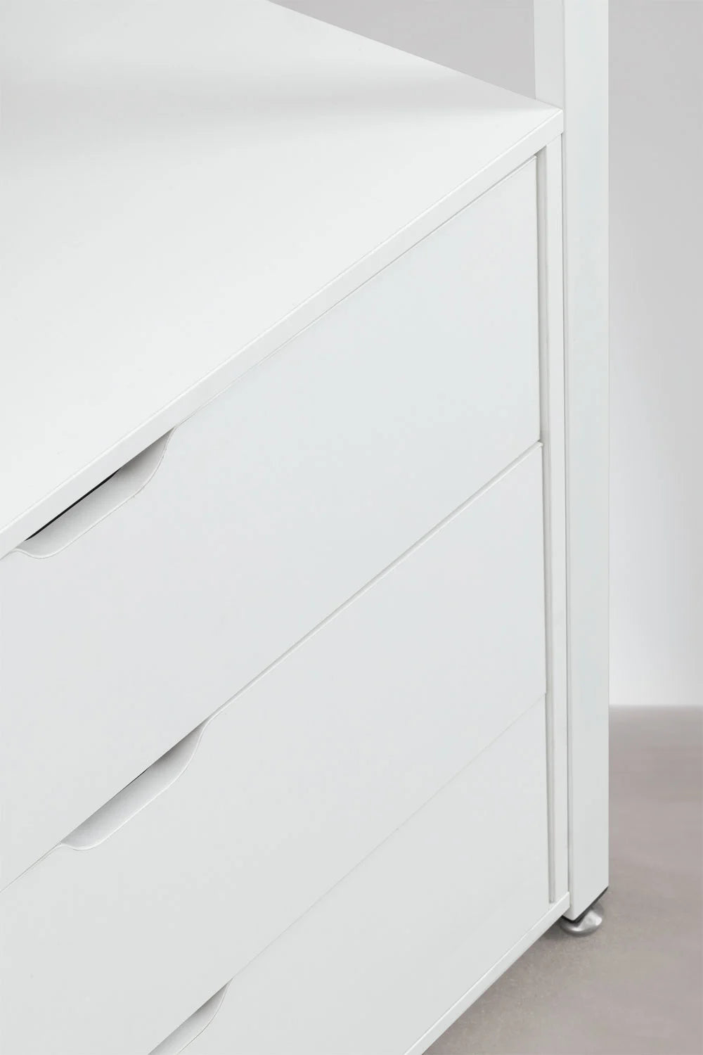 Urban Open Modular Wardrobe 2-Piece with Clothes Rack and Drawers in Steel and Wood-USR9