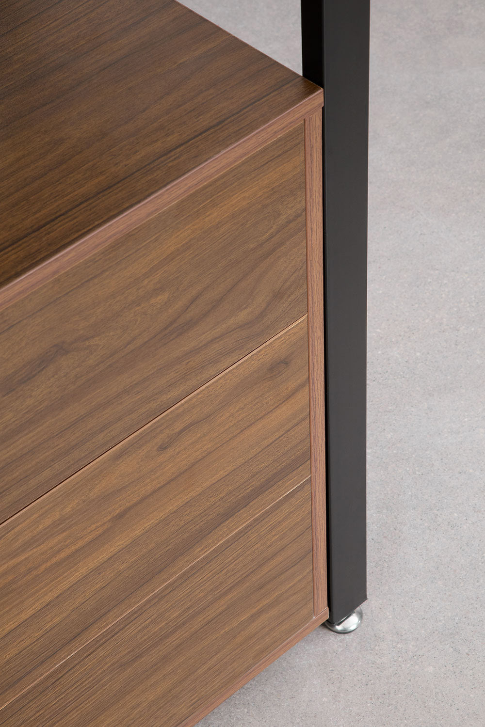 Urban Open Modular Wardrobe with 3 Pieces and Drawers in Steel and Wood-USR12